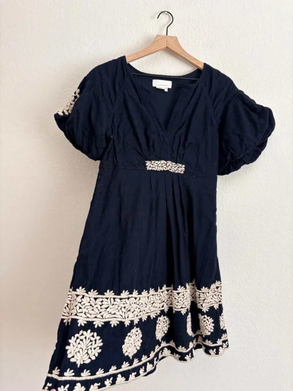 Anthropologie Provence Embroidered Puff Sleeve Mini Dress - Picture 9 of 10